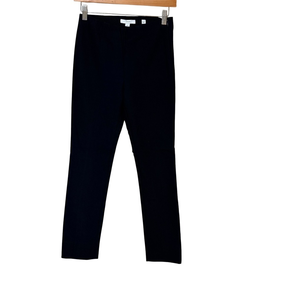 Vince Womens Black Slim Fit Side Zip Seamed Trousers Italian Fabric Size Small P